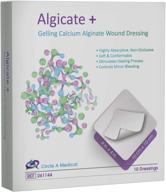 🩹 flexible algicate+ gelling calcium alginate wound dressing - sterile, 4" x 4" - high integrity 100% calcium alginate fibers for fast healing, gentle to skin (box of 10) логотип