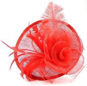 img 3 attached to 🌸 Special Occasion Flower Headband Fascinator Featuring Netting - Women's Accessories