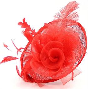 img 2 attached to 🌸 Special Occasion Flower Headband Fascinator Featuring Netting - Women's Accessories