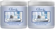 clear air gel - air freshener & odor eliminator for bathrooms, cars & rvs - essential oil based - fresh linen scent - 15 ounce (2 pack) logo