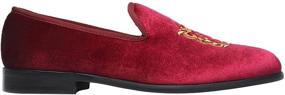 img 2 attached to Stylish ELANROMAN Embroidered Loafers: Perfect Men's Shoes for Fashionable Weddings and Slip-Ons