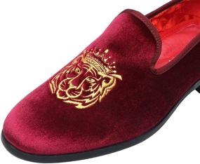 img 1 attached to Stylish ELANROMAN Embroidered Loafers: Perfect Men's Shoes for Fashionable Weddings and Slip-Ons