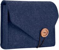 🔌 procase macbook power adapter case bag, portable organizer pouch for macbook pro air laptop charger cable hard drive power bank magic mouse - navy blue logo