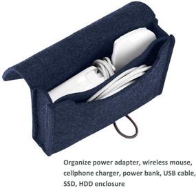 img 1 attached to 🔌 ProCase MacBook Power Adapter Case Bag, Portable Organizer Pouch for MacBook Pro Air Laptop Charger Cable Hard Drive Power Bank Magic Mouse - Navy Blue