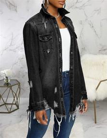 img 1 attached to 👚 Stylish Distressed Ripped Oversized Jacket for Women: Fashionable Clothing in Coats, Jackets & Vests