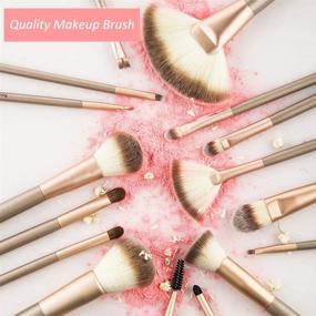 img 3 attached to 18Pcs Professional Makeup Brushes Set with Travel PU Bag - Perfect for Foundation, Powder, Contour, Blending, Blush, Eye Shadow, and Lips - Solid Wood Handle and Cruelty-Free Bristles