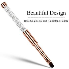 img 3 attached to 🌸 Ycyan Oval UV Gel Nail Brush with Rhinestone Handle - Professional Nail Art Tool, Size 8, Rose Gold