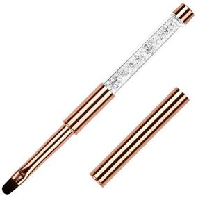 img 4 attached to 🌸 Ycyan Oval UV Gel Nail Brush with Rhinestone Handle - Professional Nail Art Tool, Size 8, Rose Gold