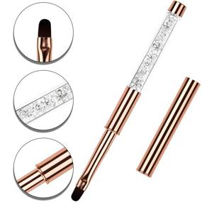 img 2 attached to 🌸 Ycyan Oval UV Gel Nail Brush with Rhinestone Handle - Professional Nail Art Tool, Size 8, Rose Gold