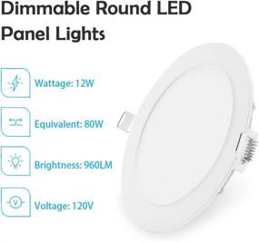 img 3 attached to 💡 ECOWHO 6 Inch LED Recessed Lighting: Ultra-Thin Flush Mount Can Lights with Junction Box - 2 Pack Dimmable Panel Downlights ETL Approved (4000K Natural White, 12 Watts)