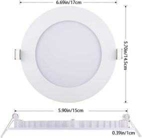 img 1 attached to 💡 ECOWHO 6 Inch LED Recessed Lighting: Ultra-Thin Flush Mount Can Lights with Junction Box - 2 Pack Dimmable Panel Downlights ETL Approved (4000K Natural White, 12 Watts)