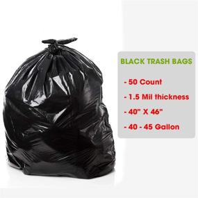 img 2 attached to 🗑️ Dualplex 45 Gallon Black Trash Bags 1.5 Mil Garbage Bag - 50-Pack, 40" x 46