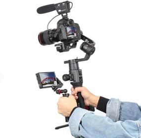 img 3 attached to 🎮 Unleash Full Control with DECADE Universal Left Side Handle Grip: Perfectly Compatible with DJI Ronin S, Zhiyun Crane 2, Crane V2 Series Gimbal Stabilizers