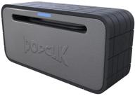 🔊 портативная акустическая система popclik airypower: bluetooth 4.0, встроенное зарядное устройство, мощные басы, дальность 100 футов, до 10 часов воспроизведения – серебристо-серый и черный. логотип