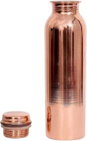 img 2 attached to 🧃 Copper Water Bottle 1L - Seamless Jointless Copper Flask with Smooth Finish