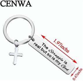 img 3 attached to 🏼 CENWA Funny Christian Gift Keychain - The Struggle is Real, But So is God Keychain | Jesus Cross Keychain Faith Gift | Religious Jewelry