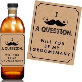 img 3 attached to Kraft Mustache Groomsman Whiskey Stickers