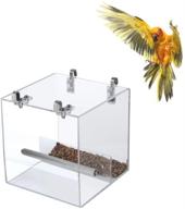 popetpop no-mess bird feeder with hanging hooks - seed corral pet feeder for cage, cleaner solution for parakeets, canaries, cockatiels, and finches logo