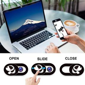 img 2 attached to 🐼 Cute Laptop Camera Cover Slide - 6 Pack Ultra Thin 0.027in Camera Blockers to Protect Privacy with Sliding Design for Computer, Laptop, Desktop, PC, iMac, MacBook Pro, Mac Mini, Smartphone (Koji+Panda)