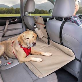 img 4 attached to Kurgo Backseat Bridge Car Extender for Dogs - Padded Pet Barrier, Reversible, Water Resistant, Universal Fit, Cup Holder & Pocket - Up to 100 lbs