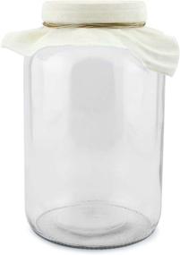 img 2 attached to 🔮 Premium 1 Gallon Glass Kombucha Brewing Jar with Cloth Cover & Plastic Lid – Ideal Storage Solution