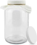 🔮 premium 1 gallon glass kombucha brewing jar with cloth cover & plastic lid – ideal storage solution logo