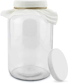img 4 attached to 🔮 Premium 1 Gallon Glass Kombucha Brewing Jar with Cloth Cover & Plastic Lid – Ideal Storage Solution
