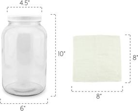 img 1 attached to 🔮 Premium 1 Gallon Glass Kombucha Brewing Jar with Cloth Cover & Plastic Lid – Ideal Storage Solution
