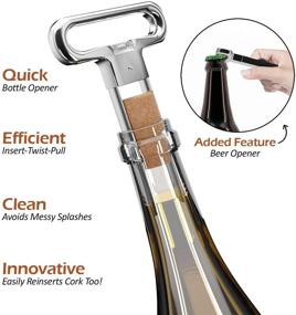 img 2 attached to 🍷 Primoxe Ah-So Wine Cork Remover with Bottle Opener - Stainless Steel Professional Puller - Ideal for Opening & Vintage Collecting - Perfect Gift for Connoisseurs & Collectors