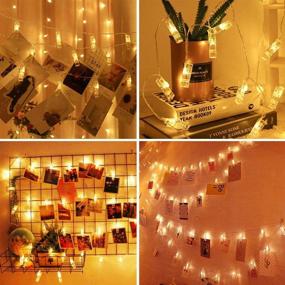 img 3 attached to Anlaibao Photo Clip String Lights with Remote Timer – 40 LED, 18ft, Battery Operated & USB Plug in – Warm White Fairy Lights for Bedroom, Garden Party, Clips Holder, Exhibition, Photos, Pictures, Cards