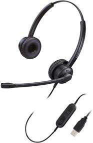 img 4 attached to Advanced USB Headset: Noise Cancelling Mic, Binaural, Mute Control - Perfect for Office Calls, Skype, Microsoft Teams Voice Recognition, Speech Dictation