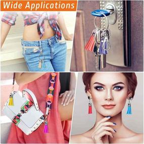 img 3 attached to 🔑 270pcs Keychain Tassels & Rings Set: Acejoz Crafting Kit with Key Chain Tassels, Clip, Extender Chain, Jump Rings, and Eye Pins – Hardware for Keychain Making Supplies