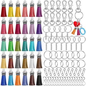 img 4 attached to 🔑 270pcs Keychain Tassels & Rings Set: Acejoz Crafting Kit with Key Chain Tassels, Clip, Extender Chain, Jump Rings, and Eye Pins – Hardware for Keychain Making Supplies