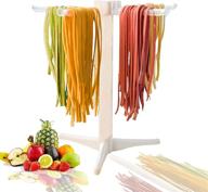 convenient pasta drying rack: spaghetti noodle stand for air-dried fettuccine, vermicelli, and linguine - white plastic household pasta hanging stand holder tool for kitchen logo