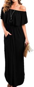 img 1 attached to LILBETTER Womens Shoulder Ruffle Dresses Women's Clothing in Dresses