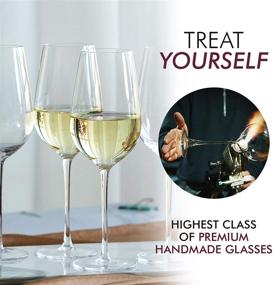 img 3 attached to 🍷 Premium Hand Blown Crystal White Wine Glasses Set of 4 - Elegant Modern Long Stemmed Chardonnay Glasses for Wine Lovers - Perfect for Wedding, Christmas, Wine Tasting - 18 oz Clear Glass