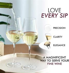 img 1 attached to 🍷 Premium Hand Blown Crystal White Wine Glasses Set of 4 - Elegant Modern Long Stemmed Chardonnay Glasses for Wine Lovers - Perfect for Wedding, Christmas, Wine Tasting - 18 oz Clear Glass