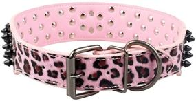 img 3 attached to 🐶 Spiked Leather Dog Collar - 3 Rows Bullet Rivets - Studded PU Leather - Cool Skull Pet Accessories for Medium and Large Dogs - Best Choice for SEO