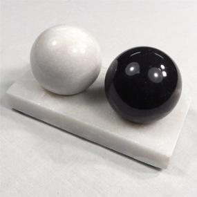 img 2 attached to Enhance Wellness with ACU-Balls Chinese Health Medicine Marble Baoding Stress Balls: Ideal for Stone Massage Therapy and Hand Exercise, Comes with Stand