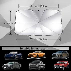 img 3 attached to 🌞 LaSyL Car Sun Shade Umbrella: Effective UV Protection for Windshield | Foldable Vehicle Windshield Sun Protector Umbrella | Easy to Use and Block Harmful Rays
