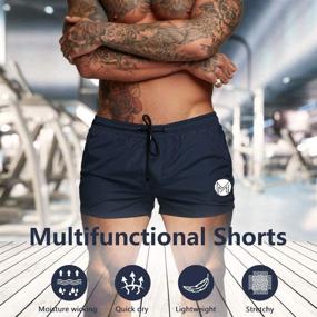 img 3 attached to MICOZIFY Men's Gym Workout Shorts, 3-Inch Bodybuilding Running Shorts with Zipper Pockets: Athletic Gym Shorts for Enhanced Performance
