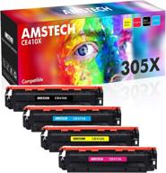 🖨️ amstech compatible toner cartridge replacement for hp 305a 305x: quality 4-pack for laserjet pro printers logo