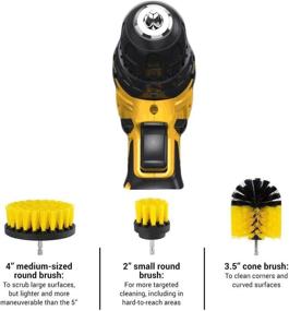 img 1 attached to 🔧 Efficient 7 Piece Drill Scrub Kit: Grout Brush Set with 6 Inch Extender for Cleaning Grout, Floor, Tub, and Tile Surfaces in Bathrooms and Kitchens