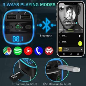 img 3 attached to 📻 (Обновлено 2021) LENCENT Bluetooth FM-передатчик, беспроводной радиоадаптер для автомобиля с двойным USB-портом для зарядки, поддержка MP3-плеера для карт TF и USB-накопителя, комплект включает автомобильное зарядное устройство.