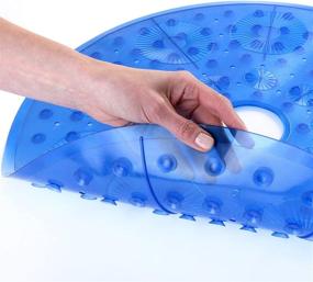 img 2 attached to SlipX Solutions Blue Round Shower Mat: Ample Coverage & Dependable Slip-Resistance (23 Inch Diameter, 160 Suction Cups, Optimal Drainage)