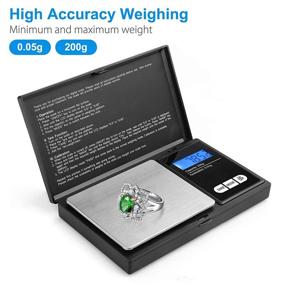 img 1 attached to 📏 Ascher Digital Pocket Scale - 200g/0.01g Mini Scale with LCD Backlit Display, Auto Off, 6 Units, Digital Grams Scale, Food Scale, Jewelry Scale (Includes Battery)