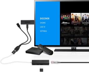 img 2 attached to Enhance Your TV Stick 4K Lite Experience with OTG Cable - Ethernet Adapter, USB Hub & RJ45 LAN Port for Buffer-Free Streaming and Ample Storage