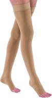 🧦 jobst relief thigh high open toe compression stockings - high quality & unisex legware with extra firm compression (30-41") and easy donning silicone band логотип