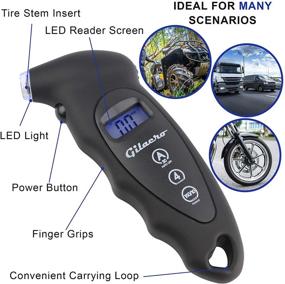 img 3 attached to 🔧 Gilaero 150 PSI Digital Tire Pressure Gauge: Precision Accuracy for Car, Truck, Motorcycle, Bicycle - Backlit LCD, Lighted Nozzle, Non-Slip Grip - 4 Adjustable Settings