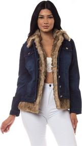 img 4 attached to Aphrodite Stretch Denim Jacket for Women - Casual Button Down Trucker Jeans Outwear with Fashionable Stretch